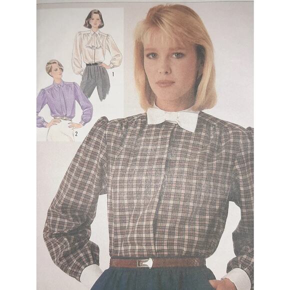 Simplicity 7172 Pattern Top Miss 14 Uncut Vintage Feminine Bow 80s - Picture 1 of 8